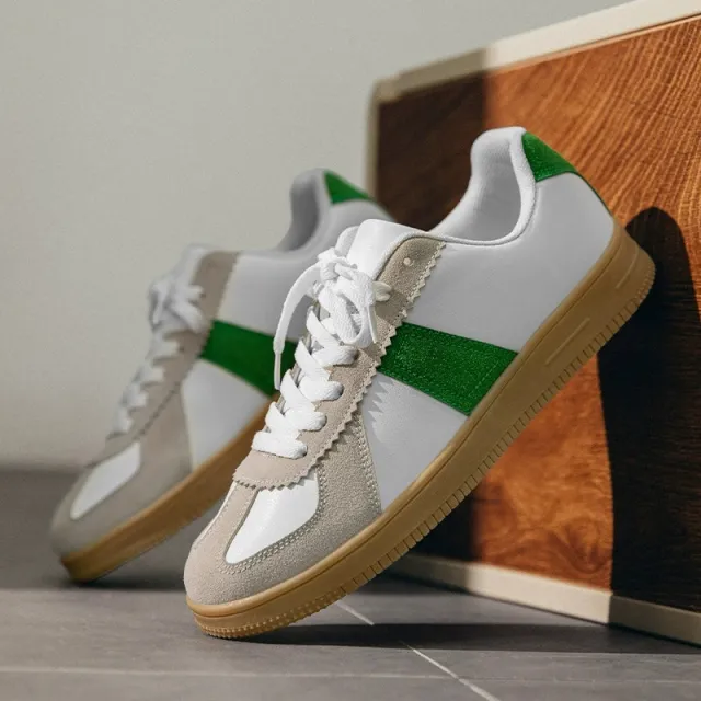 Flat White Shoes Women Retro Casual Sneakers Green - Shop at LoveMi