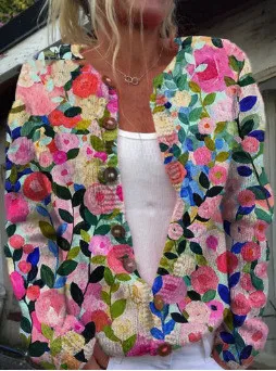 New Geometric 3D Digital Printing Cardigan Sweater - Jlwtsx576