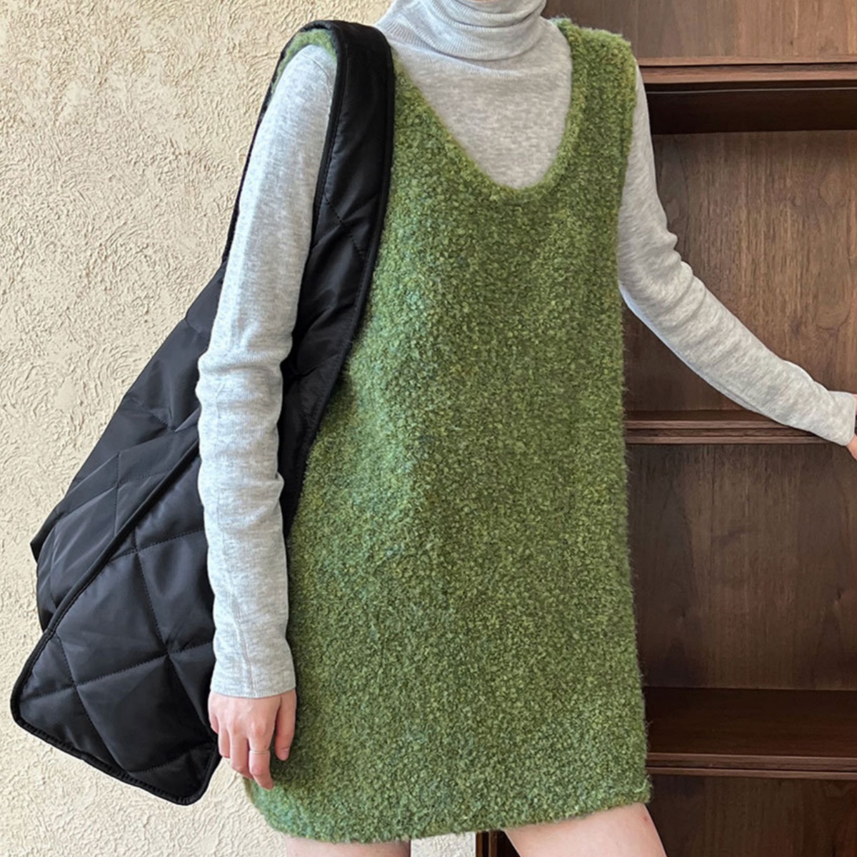 Loose Slimming Wool Knitted Heart Dress
