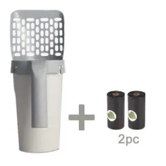 Large Capacity Toilet Bucket Portable Removable And Washable Integrated Cat Litter Scoop - Cat Litter Shovel2Roll Black - View 1