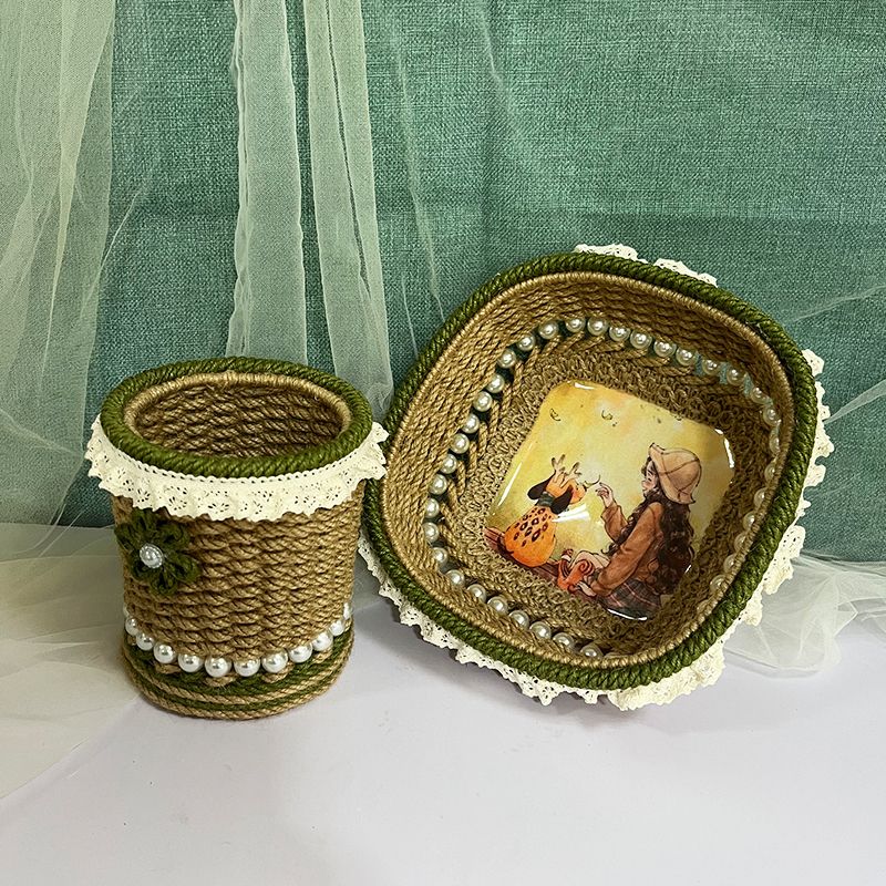 Hand Woven Hemp Rope Storage Basket, picture 2 of 6