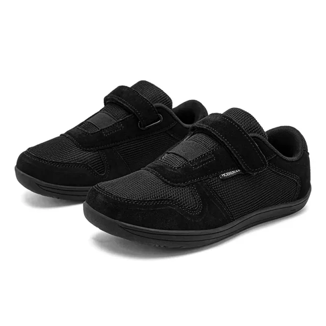 Mesh Boy Wide Toe Shoes Spring And Autumn Sneakers Suede Leather Pumps Black - Shop at LoveMi
