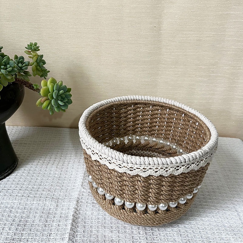 Woven Hemp Rope Storage Basket