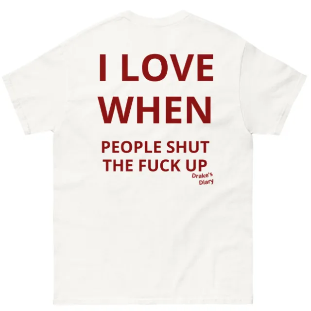 Shut Up Letter Print Women's T shirt Fashion Short Sleeve White - Shop at LoveMi