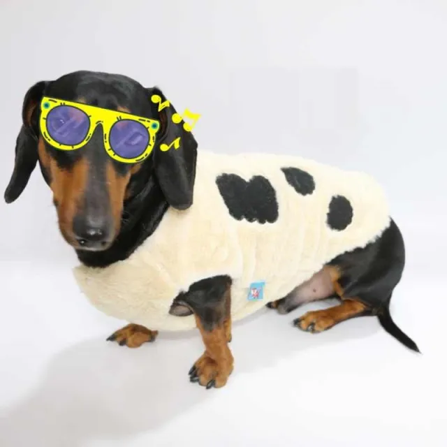 Cute Cow Vest Dog Cat Pet Clothes Autumn And Winter Fleece lined Rice - Shop at LoveMi