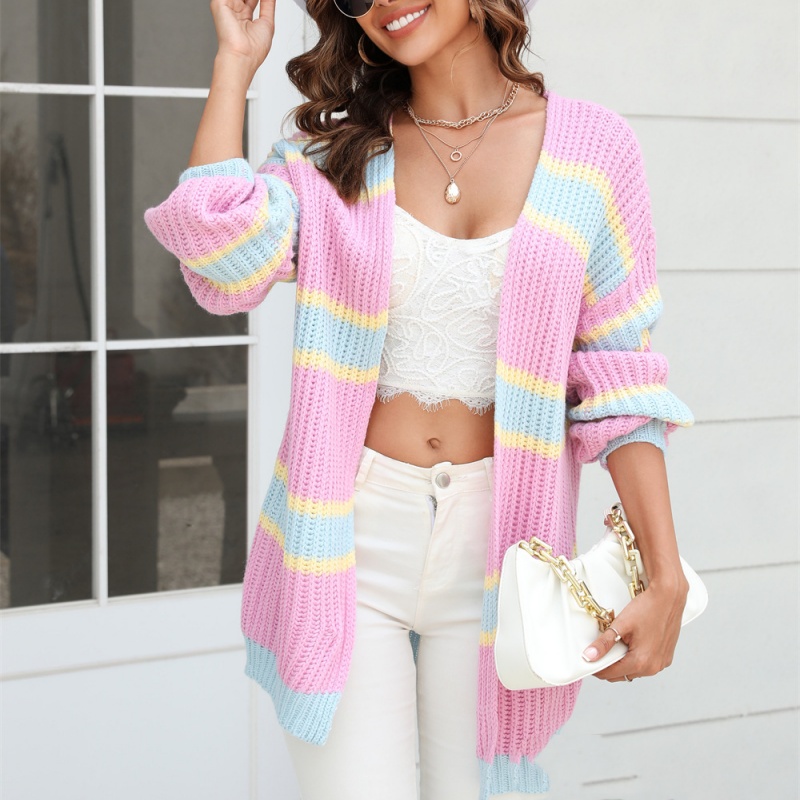 Autumn Winter New Coat Plus Size Stitching Fashion Cardigan Sweater For Women