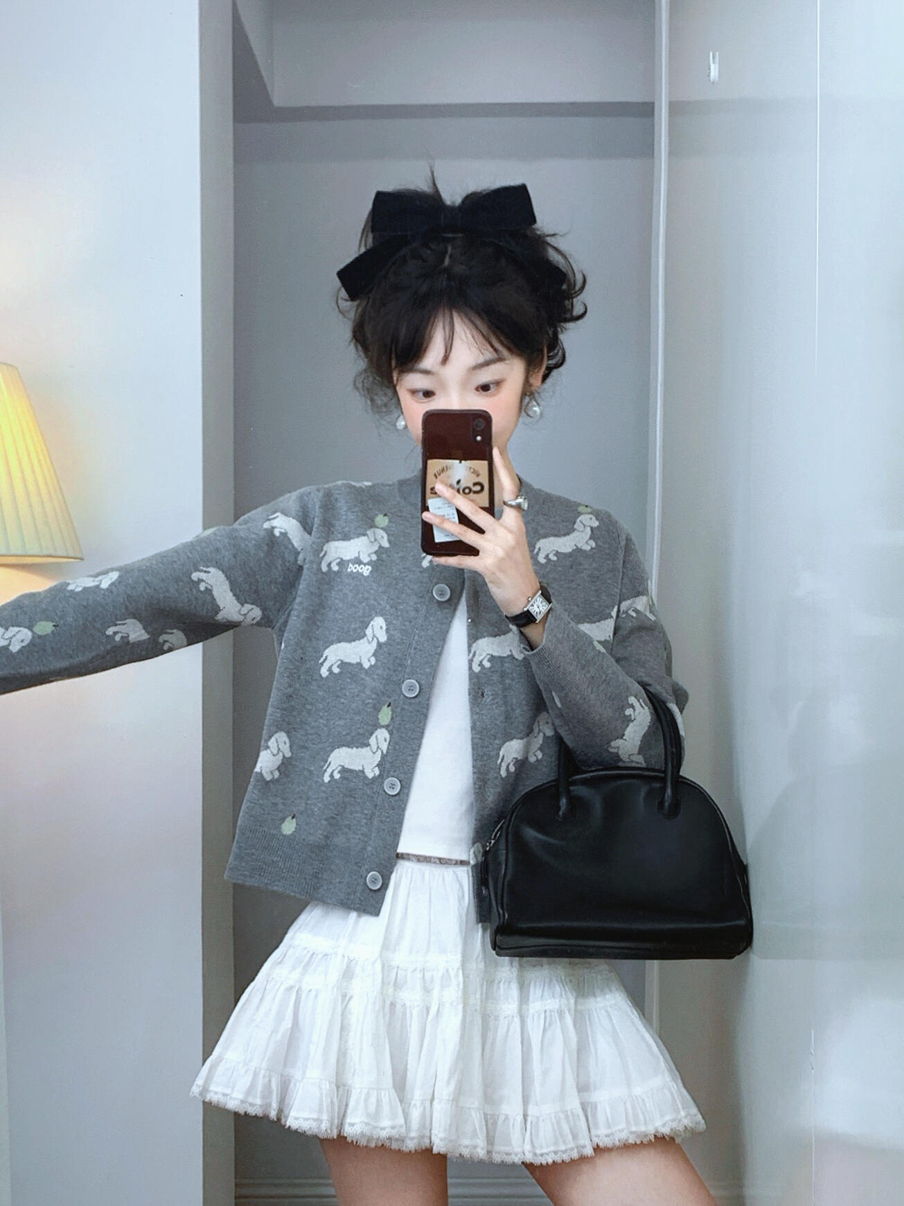 Knitted Cardigan Winter Jacquard Coat Set