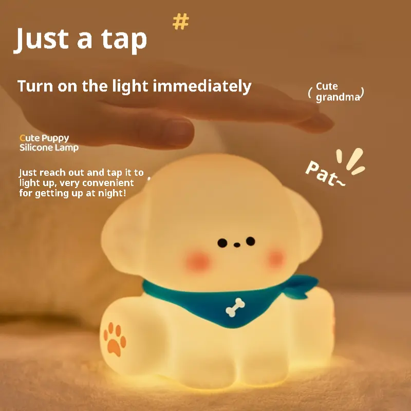 Puppy Bedroom Sleeping Children's Silicone Pat Night Light