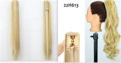 Fashion Ponytail Claw Clip Long Straight Hair Chemical Fibre Wig Fluffy - Colour 22H613 Set - View 1
