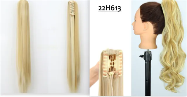 Fashion Ponytail Claw Clip Long Straight Hair Chemical Fiber Wig Fluffy Color 22H613 Set - Shop at LoveMi