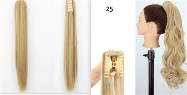 Fashion Ponytail Claw Clip Long Straight Hair Chemical Fiber Wig Fluffy Color 25 Set - Shop at LoveMi