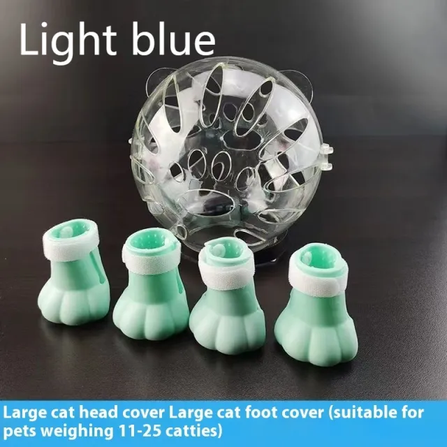 Cat Anti licking Space Head Cover Light Blue - Shop at LoveMi