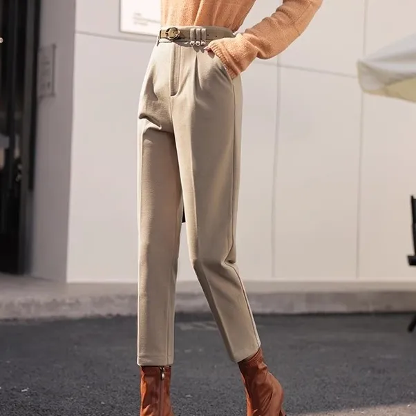 Thickened High Waist Drooping Baggy Pants Khaki - Shop at LoveMi
