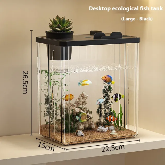 Desktop Small Fish Tank Landscape Thickening Black Large - Shop at LoveMi