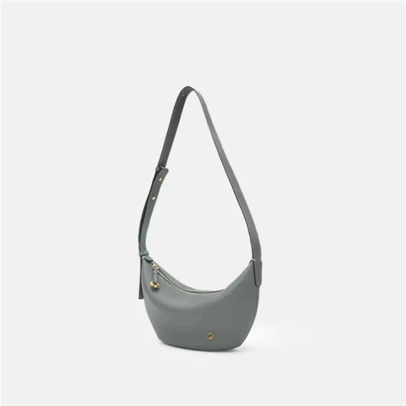 Soft Boat Horn Shoulder Large-capacity Crossbody Bag - Gray