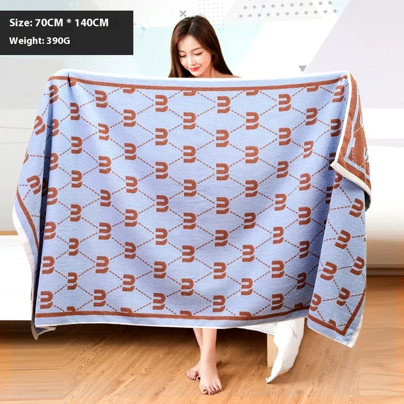 Household Fashion Cotton Large Bath Towel - M Mesh Bath Towel Blue