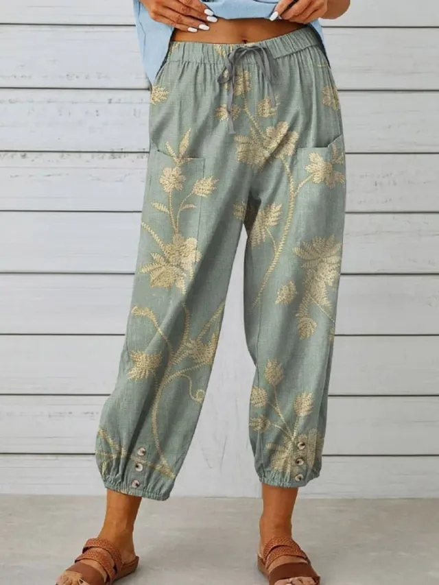 Cotton And Linen Loose Casual Women's Pants Straight 1 Color - Shop at LoveMi
