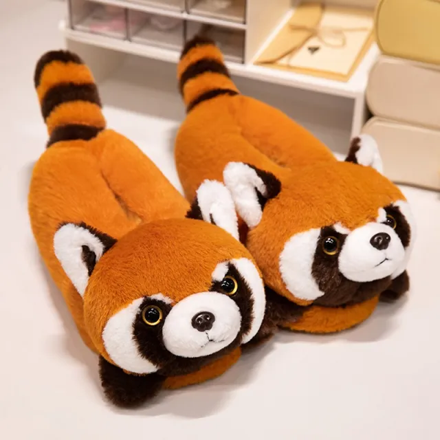 Cute Little Animal Cotton Slippers Home Raccoon Average Size - Shop at LoveMi