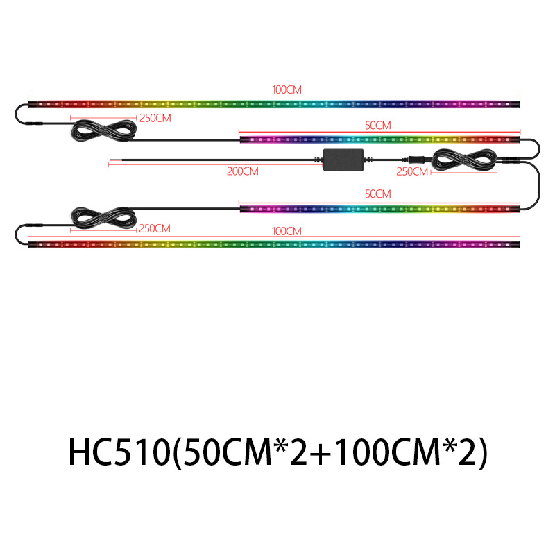 Bluetooth APP Colorful Car Magic Color Streamer Chassis Lights