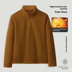 Double-sided Velvet Autumn And Winter Warm Polar Fleece Jacket - Men'S Caramel - View 1
