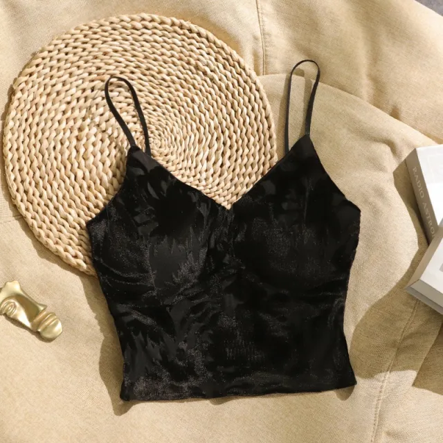 V neck Sling Vest Women's Inner Wear Base Tube Top Black - Shop at LoveMi