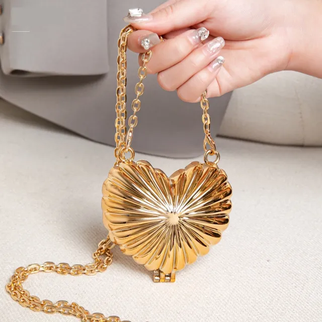 Fashion Design One Shoulder Crossbody Love Messenger Bag Gold - Shop at LoveMi