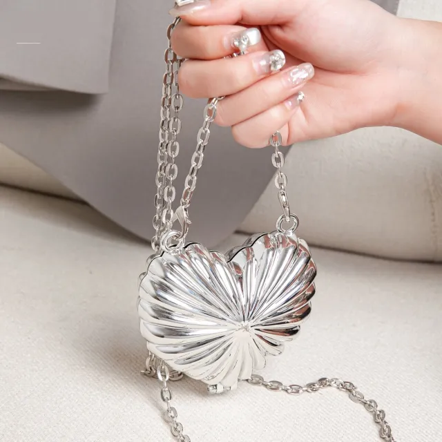 Fashion Design One Shoulder Crossbody Love Messenger Bag Silver - Shop at LoveMi