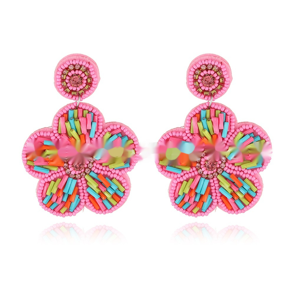 Creative Beach Vacation Handmade Fabric Bead Earrings For Women