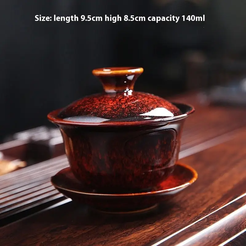 Ware Tureen Temmoku Glaze Brewing Bowl Gaiwan Tea Cup
