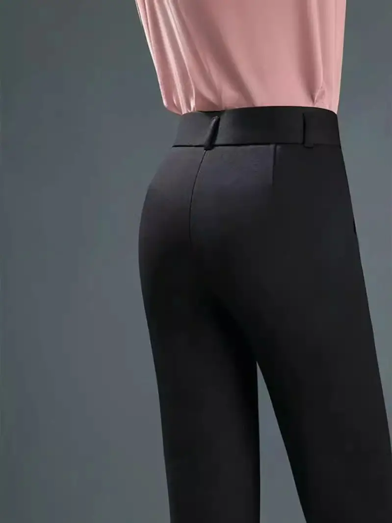 Women's Fashion Suit Black Straight Pants
