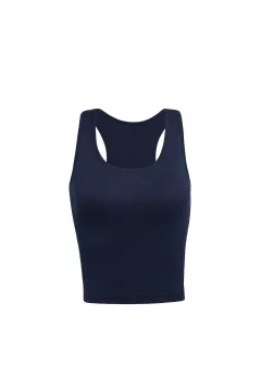 Summer Vest Sleeveless Skinny Slimming T-shirt - Navy - View 1