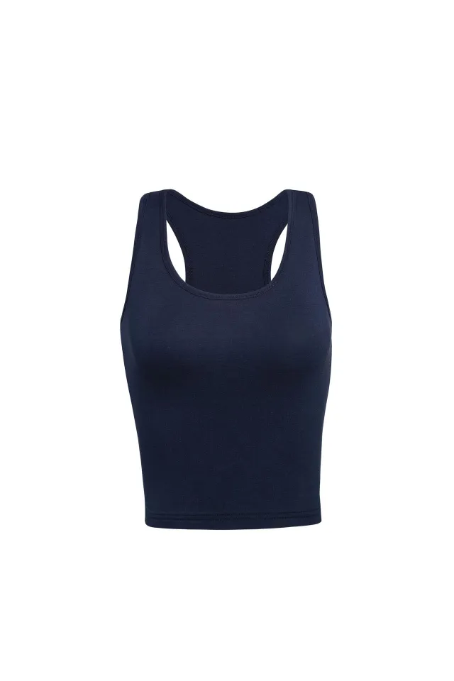 Summer Vest Sleeveless Skinny Slimming T shirt Navy - Shop at LoveMi