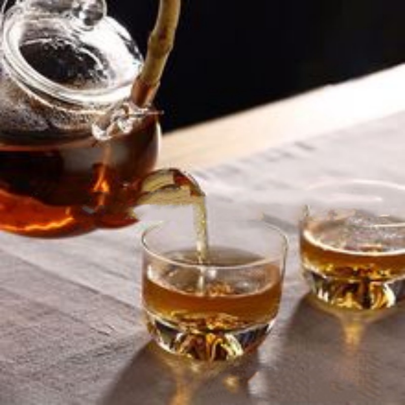Bamboo joint lifting handle glass pot teapot tea infuser