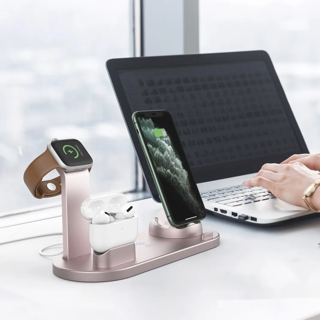 Six-in-one Multifunctional Wireless Vertical Desktop Phone Charging