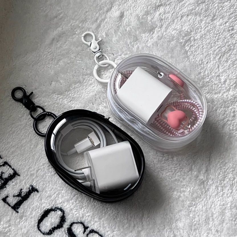 Storage Transparent Winding Portable Portable Outing Headset Storage Box