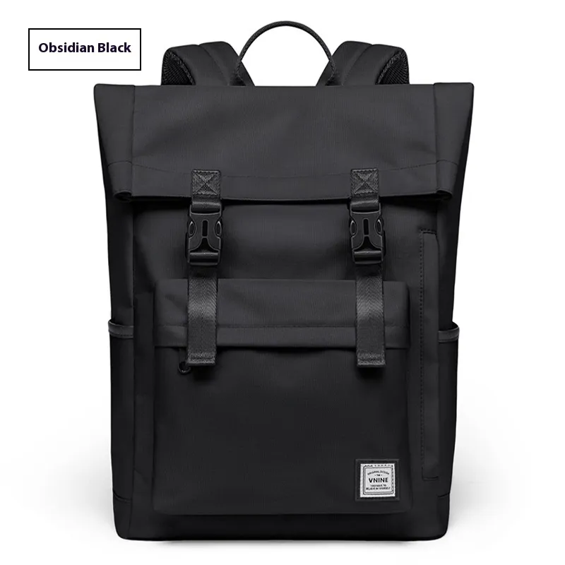 Backpack Boys And Girls Computer Scalable Motorcycle New Student Schoolbag - Black