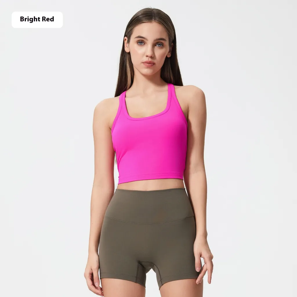 Yoga Vest With Chest Pad Women's Sports Underwear - Bright Red
