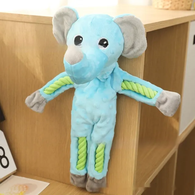 Dog Molar Teeth Cleaning And Bite Resistance Cotton Rope Toys Bubble Elephant - Shop at LoveMi