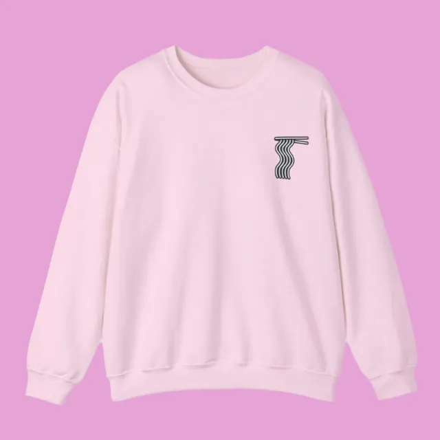 Ramen Is Life Crewneck Sweater Pink - Shop at LoveMi