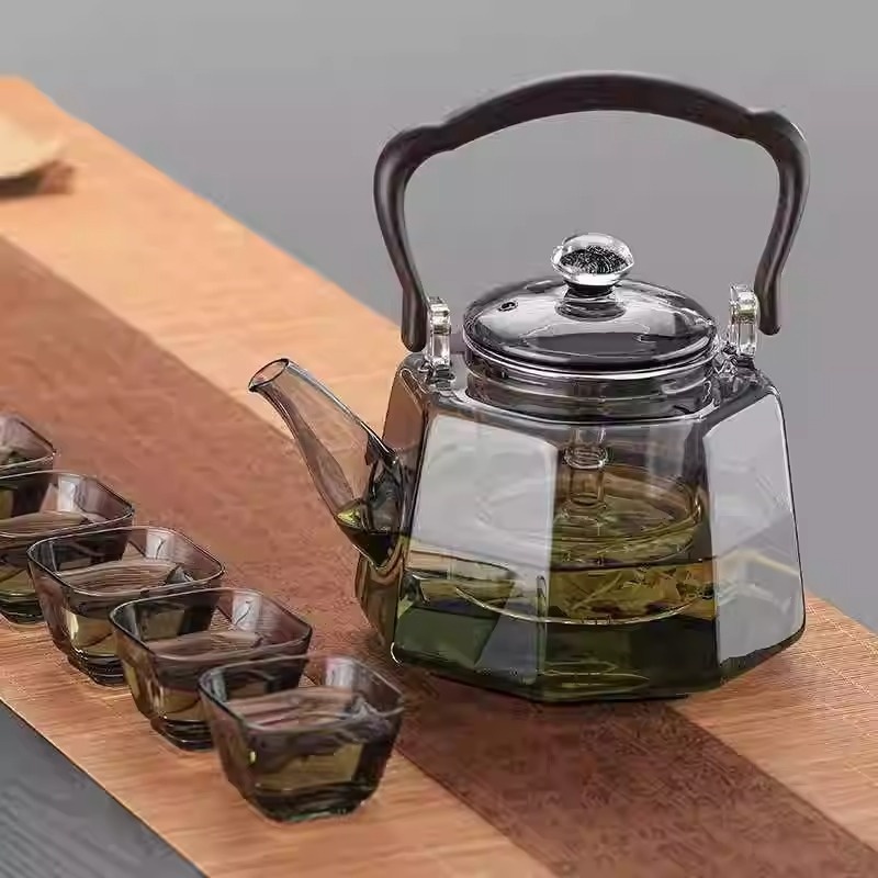 Kettle teapot glass large capacity teapot (liubao smoky