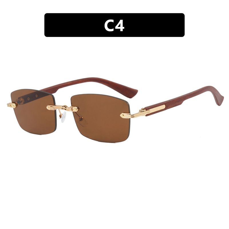 Square Frameless Trimming Sunglasses Men’s UV Protection