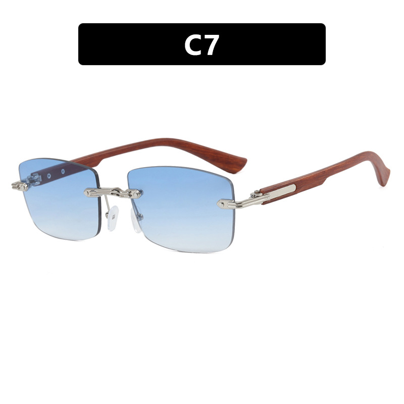 Square Frameless Trimming Sunglasses Men's UV Protection - Image 10