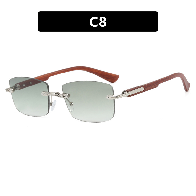 Square Frameless Trimming Sunglasses Men's UV Protection - Image 12