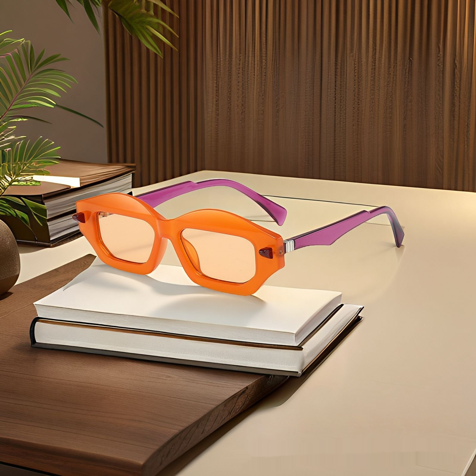 Textured Small Frame Sunglasses Women's Modern Fashion Sunglasses