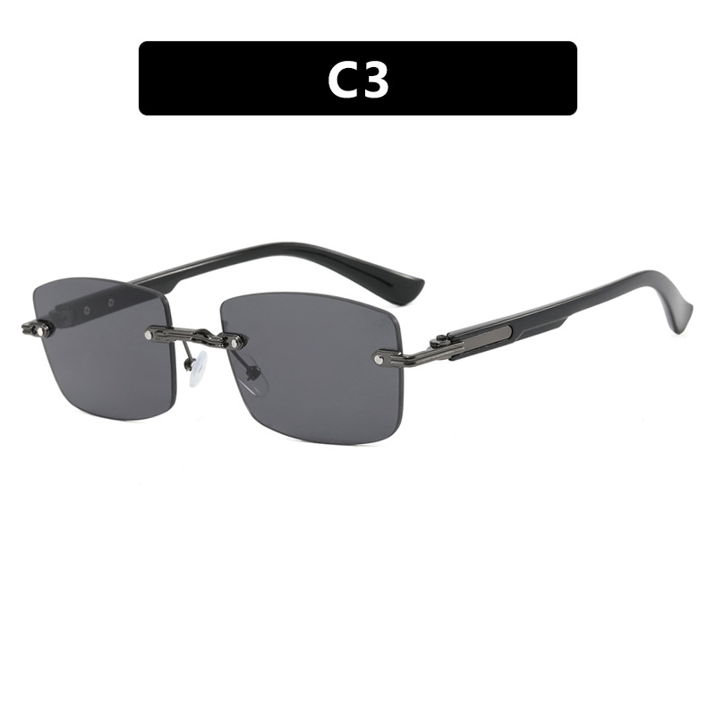 Square Frameless Trimming Sunglasses Men's UV Protection - Image 6