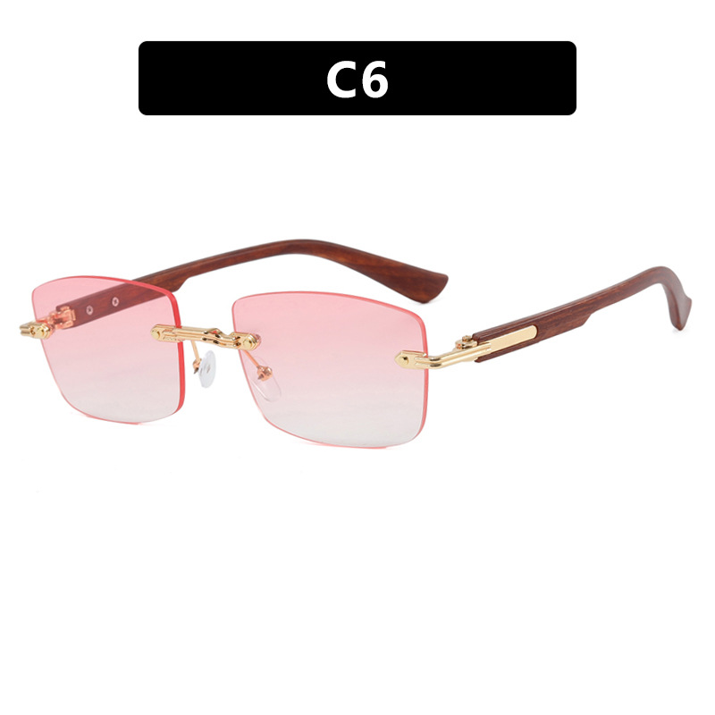 Square Frameless Trimming Sunglasses Men's UV Protection - Image 11