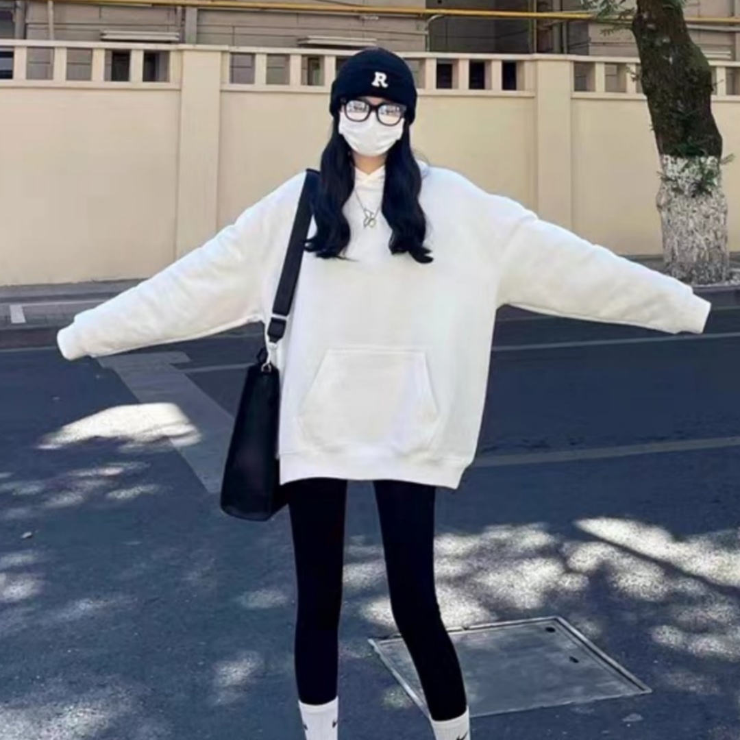 秋冬季新款卫衣女厚款韩版宽松时尚港风设计感连帽情侣外套ins潮
