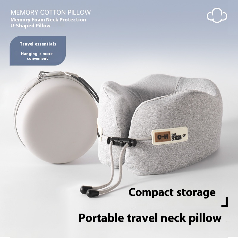 U-shape Pillow Storage Box Airplane Neck Long-distance Travel Pillow