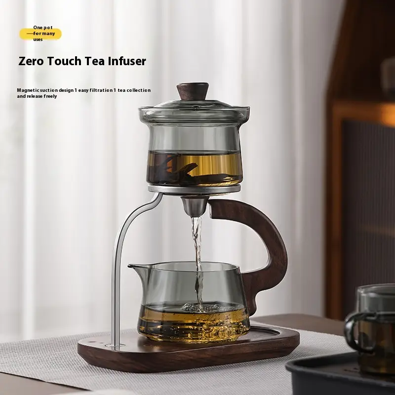 Lazy Tea Making Pot Glass Teapot Automatic Tea Set