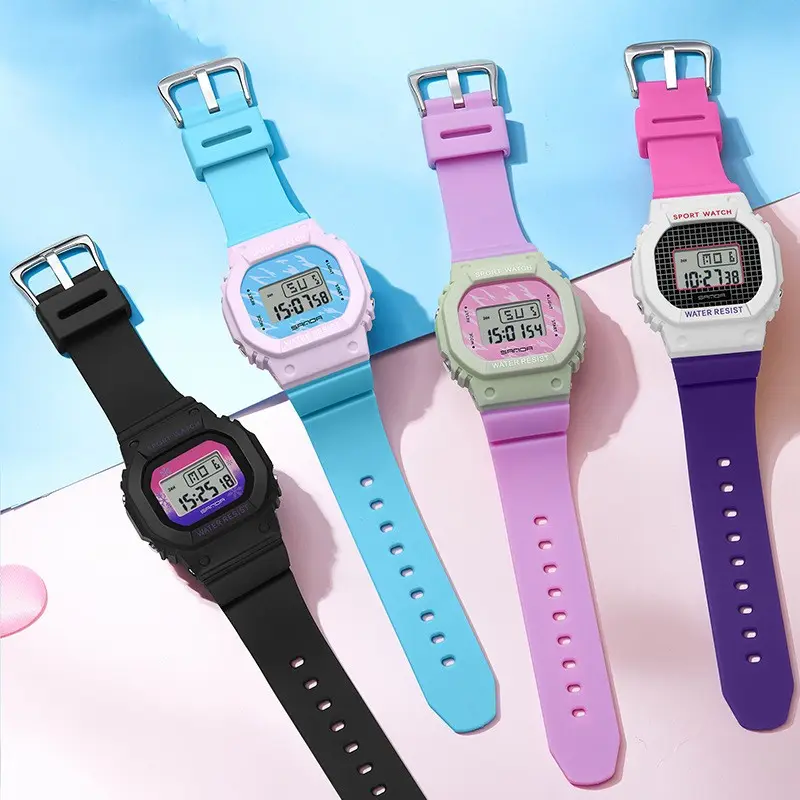 Square Electronic Watch Colorful Creativity